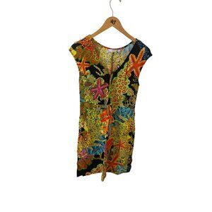 Jams World Women's Starfish Multi Color Sleeveless Sun Dress - Small